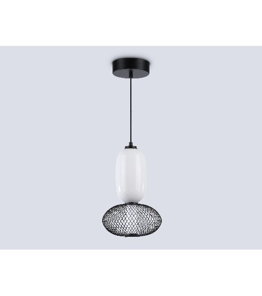 Подвесной светодиодный светильник Ambrella light LH11007 BK/FR черный/белый матовый 15W 3000K D220*350