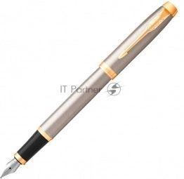 Ручка перьевая Parker IM Core F321 (CW1931649) Brushed Metal GT F сталь нержавеющая, подарочная коробка