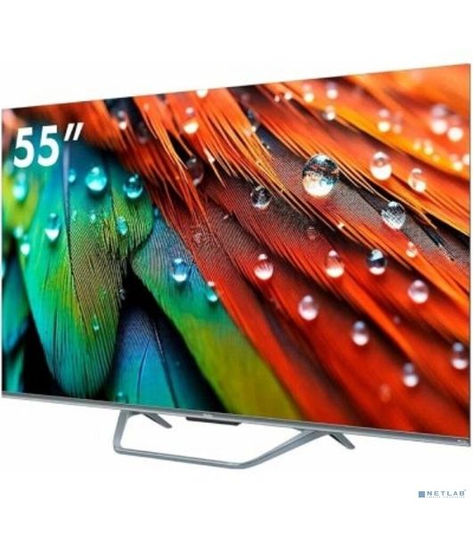 Телевизор Haier 55" DH1VMZD01RU серый QLED 4K UHD 60Hz Smart TV Android TV 2GB/16GB