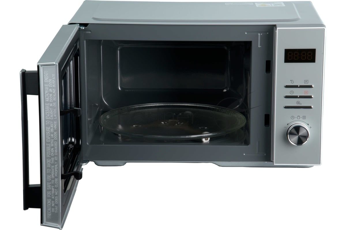 Микроволновая печь General Electronics GE-DS525S серебро, 25 л, 900 Вт, переключатели — электронный
