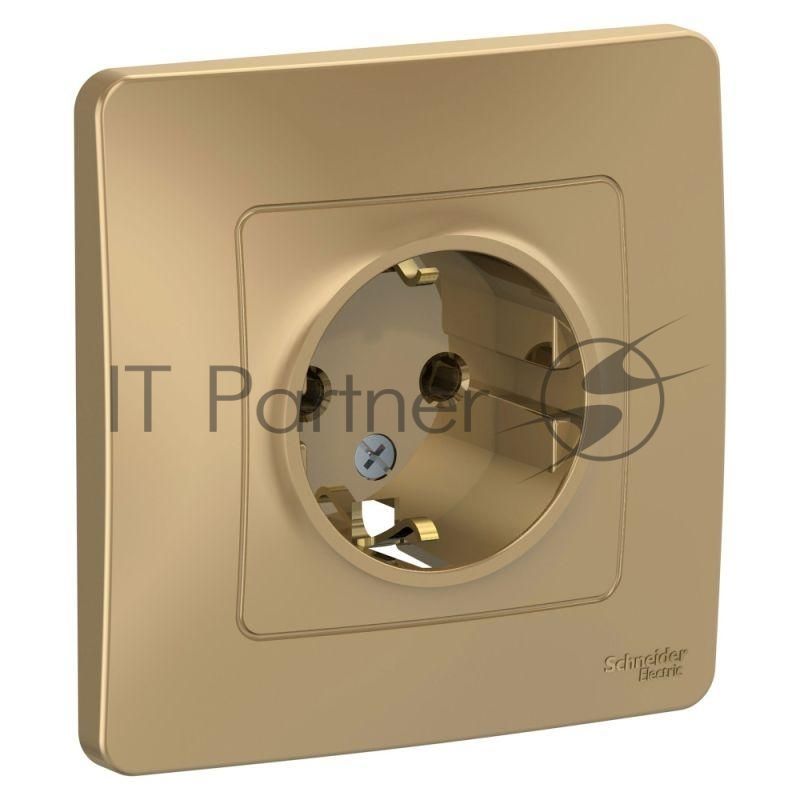 Розетка СП BLANCA 16А 250В без шторок с заземл. титан SchE BLNRS001014
