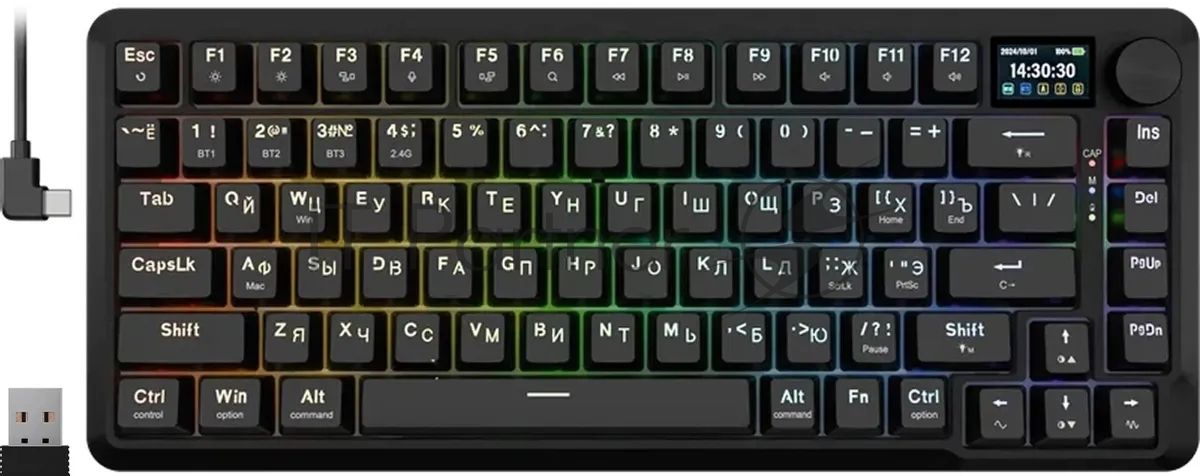 Клавиатура беспроводная Defender Redragon Flekact Pro black (USB/BT, 81 клавиша)