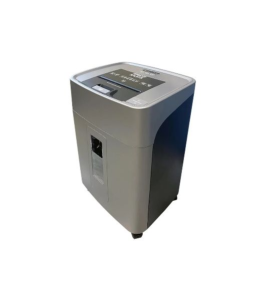 Шредер Office Kit SA375 серый/черный с автоподачей (секр.P-4) фрагменты 375лист. 42лтр. скрепки скобы пл.карты CD