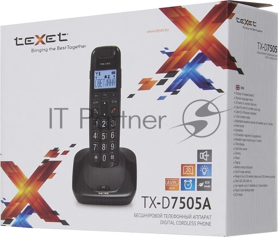 Радиотелефон teXet TX-D7505A черный
