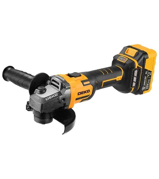 Угловая шлифовальная машина бесщеточная DEKO DKAG-125, 20В, 1*4.0А·ч