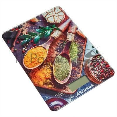 Весы кухонные электронные АКСИНЬЯ КС-6517 "Специи": 5 кг, стекло (24)