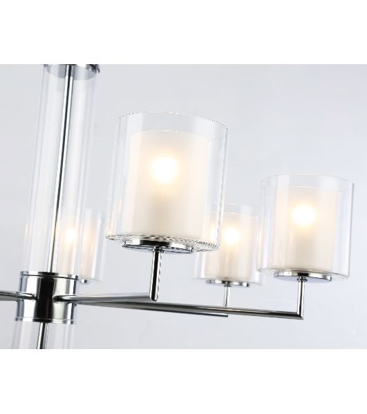 Люстра Ambrella light LH56003/7 СH/FR хром/белый матовый E14*7 max 40W D790*1260