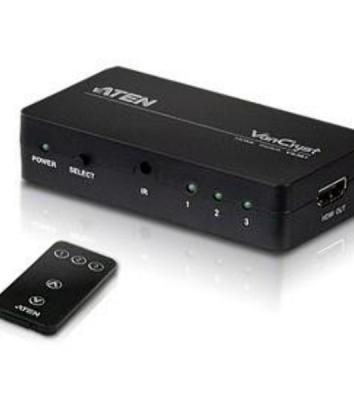 Переключатель электронный HDMI ATEN VS381-AT 3>1 телевизор/панель/монитор/проектор, без шнуров, (1920x1200 60Hz;480P/720P/1080i/1080P;HDMI 1.3/HDCP