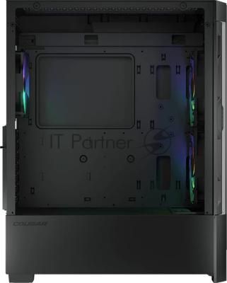 Компьютерный корпус Cougar Airface RGB Black, 2х140мм + 1x120mm ARGB Fan, ARGB Fan Hub, без БП, черный, ATX