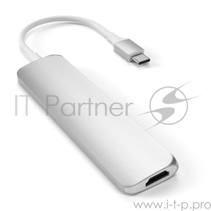 USB-C адаптер Satechi Type-C Slim Multiport Adapter V2. Интерфейс USB-C. серебристый.