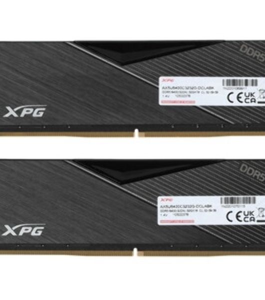 Оперативная память XPG Lancer, DDR5, 64GB (2x32GB), 6400MHz, CL32, DIMM, с радиаторами, RGB, белый