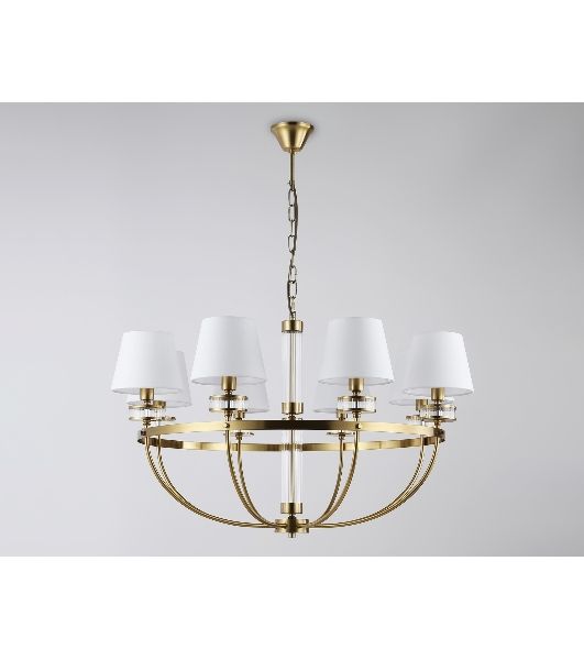 Люстра Ambrella light LH71253/8 BS/WH латунь/белый E14/8 max 40W D870*990