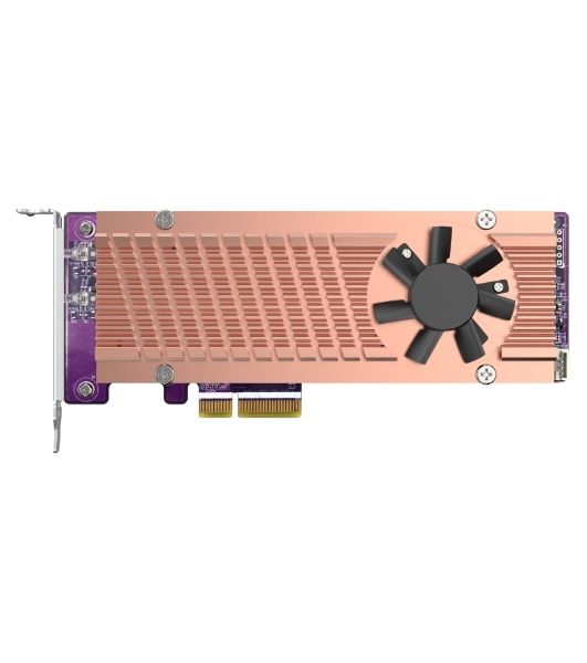 Плата расширения QNAP QM2-2P-244A Dual M.2 22110/2280 SATA SSD expansion card (PCIe Gen2 x2), Low-profile bracket pre-loaded, Low-profile flat and Full-height are bundled (shorter version to support TVS-x82/TS-x77 PCIe slot 2 & slot 3)