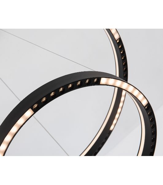 Подвесной светодиодный светильник Ambrella light FL5865/2 BK черный 45W 3000K/4200K/6400K D600/400*830 (без ПДУ)