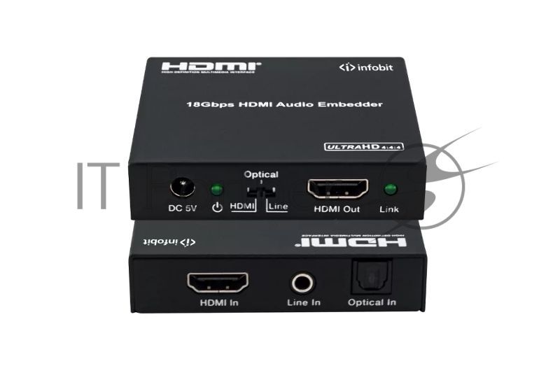 Эмбеддер HDMI 4K60 Infobit iTrans AE01 HDCP 2.2, RCA и оптический выход