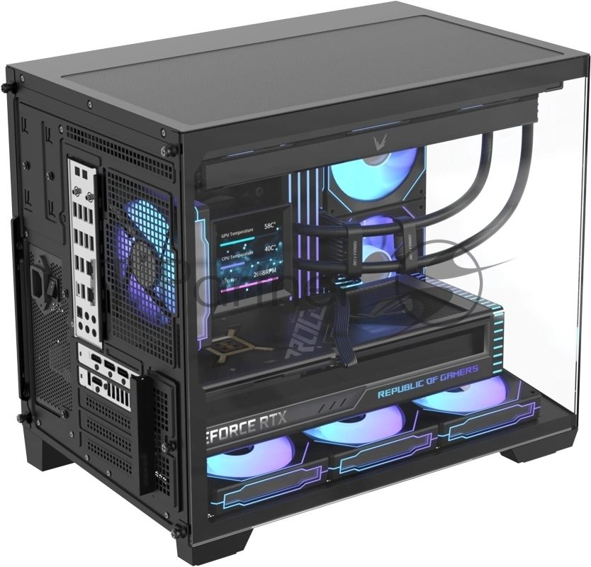 Корпус Formula Crystal Z4M черный без БП mATX 9x120mm 1xUSB3.0 audio bott PSU