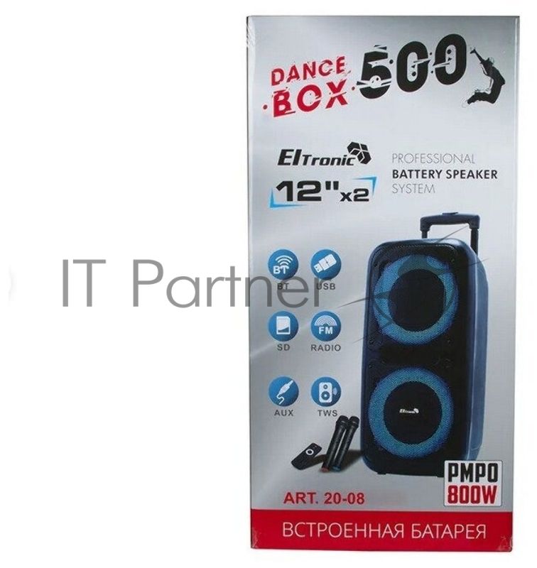 Колонка Eltronic 12" динамик 2шт/12" с TWS черный