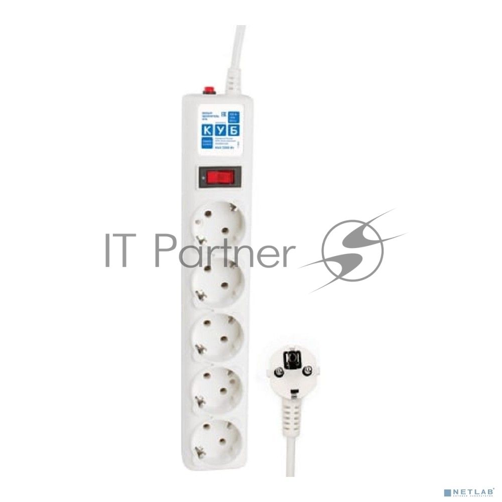 Сетевой фильтр Powercube SPG-B-6-WHITE 1.9 м, 5 розеток, белый, коробка