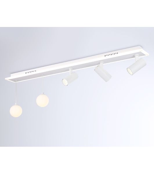 Потолочный светодиодный светильник Ambrella light FL66201/1+5 WH белый 67W 3000K-6400K+G9/2 1000*100*400 (ПДУ ИК)