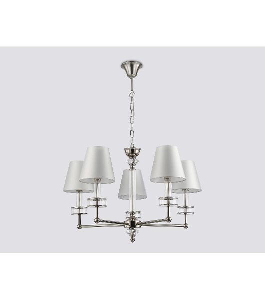 Люстра Ambrella light LH71001/5 BN/WH никель/белый E14*5 max 40W D670*1130