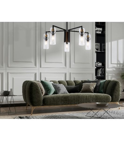 Люстра Ambrella light LH56113/5 BK/BS/CL черный/латунь/прозрачный E14*5 max 40W D605*350