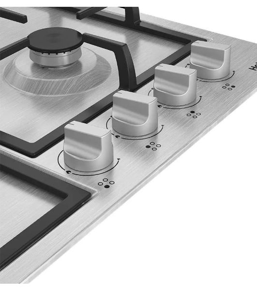Газовая варочная поверхность Hotpoint HGMT 642 W IX, 4 конфорки, нержавеющая сталь, 7800 Вт