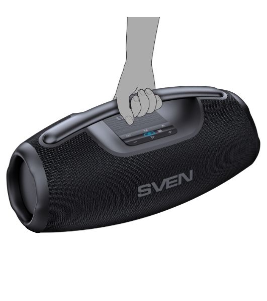 Портативная акустическая система SVEN PS-990, черный, 2.0, 2x90 Вт (RMS), IPx7, TWS, Bluetooth, USB, аккумулятор