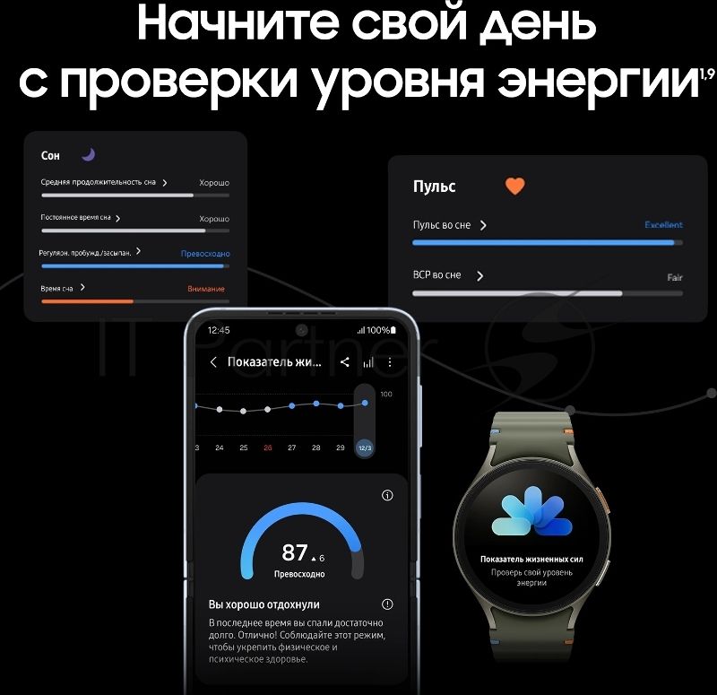 Умные часы Samsung Galaxy Watch 7 LTE 44мм 1.47" AMOLED корп.серебристый, рем.серебристый