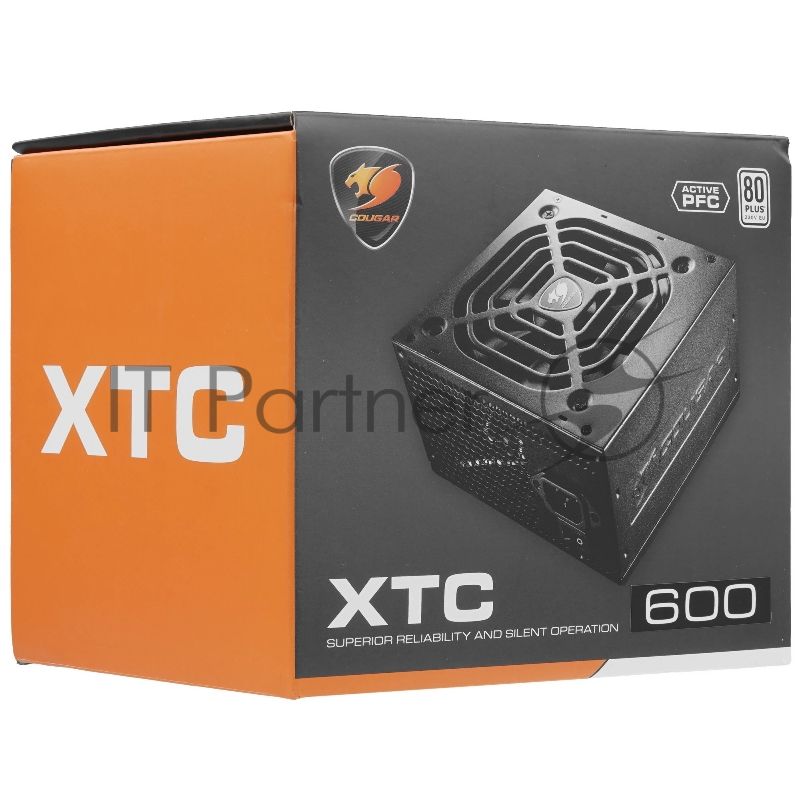 Блок питания Cougar XTC600, 600Вт, 80 PLUS, 120мм, черный