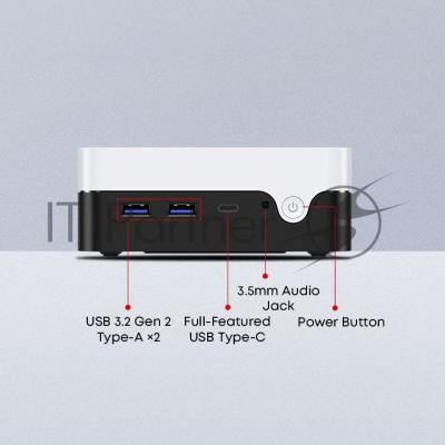 Компьютер Chuwi LarkBox X Intel Core i3 1220P(1.5Ghz)/8192Mb/256SSDGb/Int:Intel UHD Graphics/BT/WiFi/war 1y/0.4kg/Grey+White/Win11Pro + USB2.0*2/USB3.2*2/Type-C*1/HDMI*1/DP*1/RJ45*2/WIFI6,BT5.2/bracket