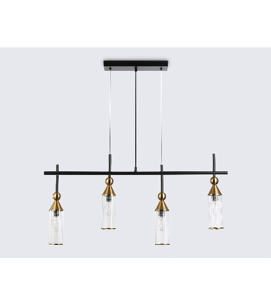 Светильник Ambrella light LH55254/4 BK/BS/CL черный/латунь/прозрачный E14*4 max 40W 845*65*1150