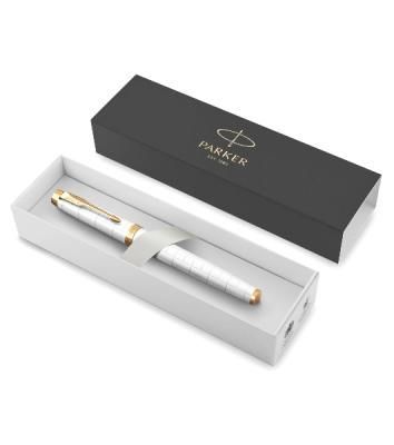 Ручка роллер Parker IM Premium T318 (CW2143646) Pearl GT, F, черные чернила, подарочная коробка