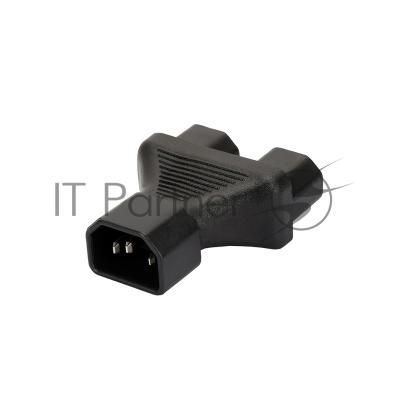 Переходник 4PH разветвитель C14 - C13 х2 двойной, прямой, черный, 4PH-R90289