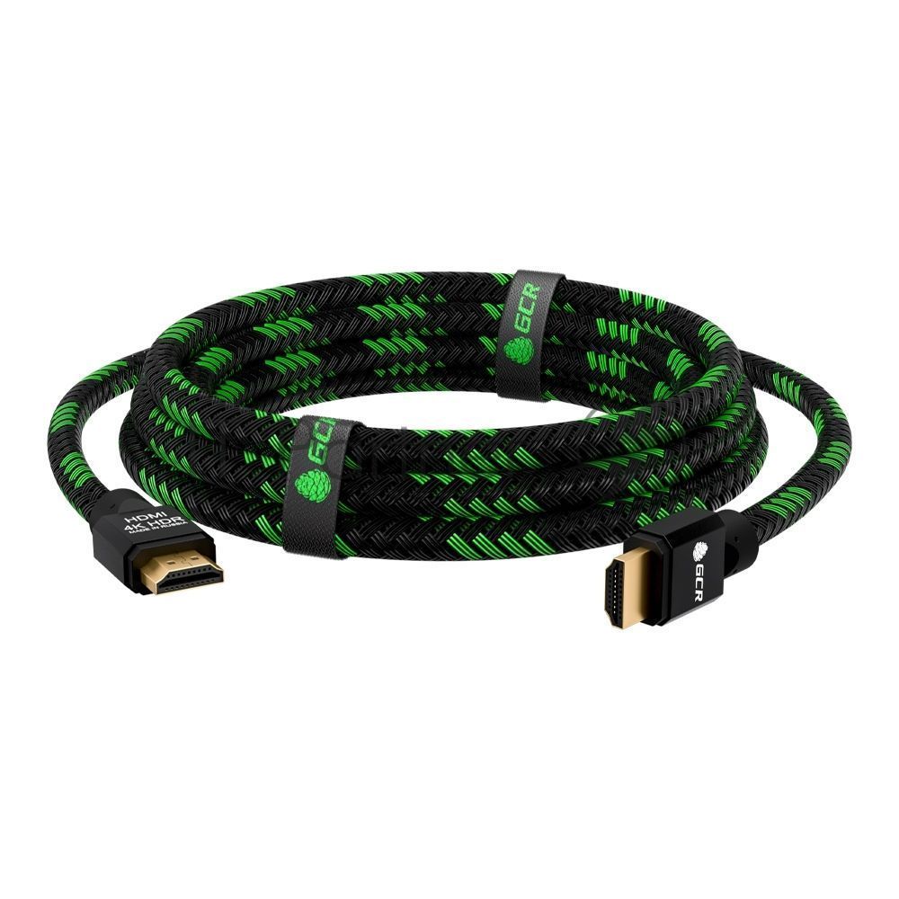 Кабель 1.5m GCR  HDMI 2.0, BICOLOR нейлон, AL корпус черный, HDR 4:2:2, Ultra HD, 4K 60 fps 60Hz/5K*30Hz, 3D, AUDIO, 18.0 Гбит/с, 28AWG. GCR-52161
