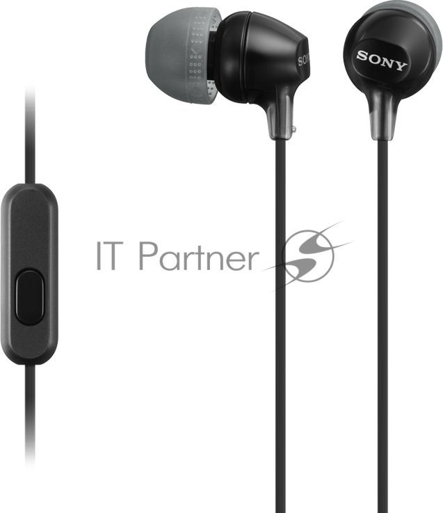 Гарнитура вкладыши Sony MDREX15APB.CE7 1.2м черный проводные (в ушной раковине)