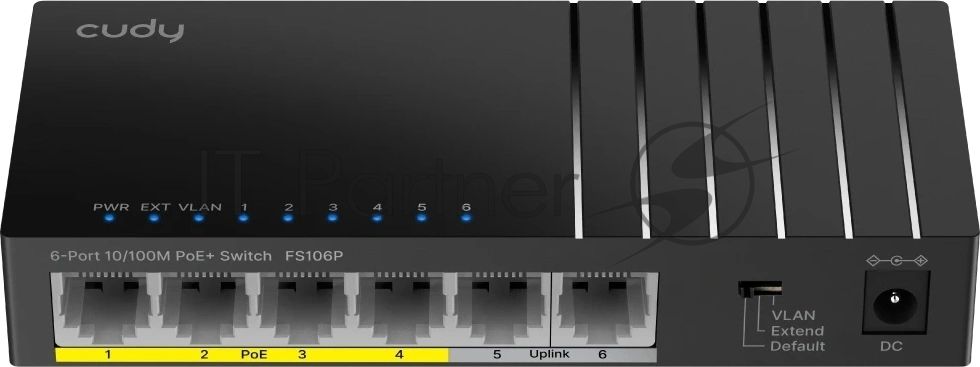 Коммутатор Cudy FS106P, 6×100 Мбит/с, неуправляемый