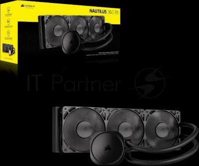 Система жидкостного охлаждения Water Cooling System Corsair NAUTILUS 360 ARGB (360mm, Black, Fans: 3x120mm, 72.8CFM, 36dBA, 1700RPM/ S: 1851, 1700, AM5, AM4)