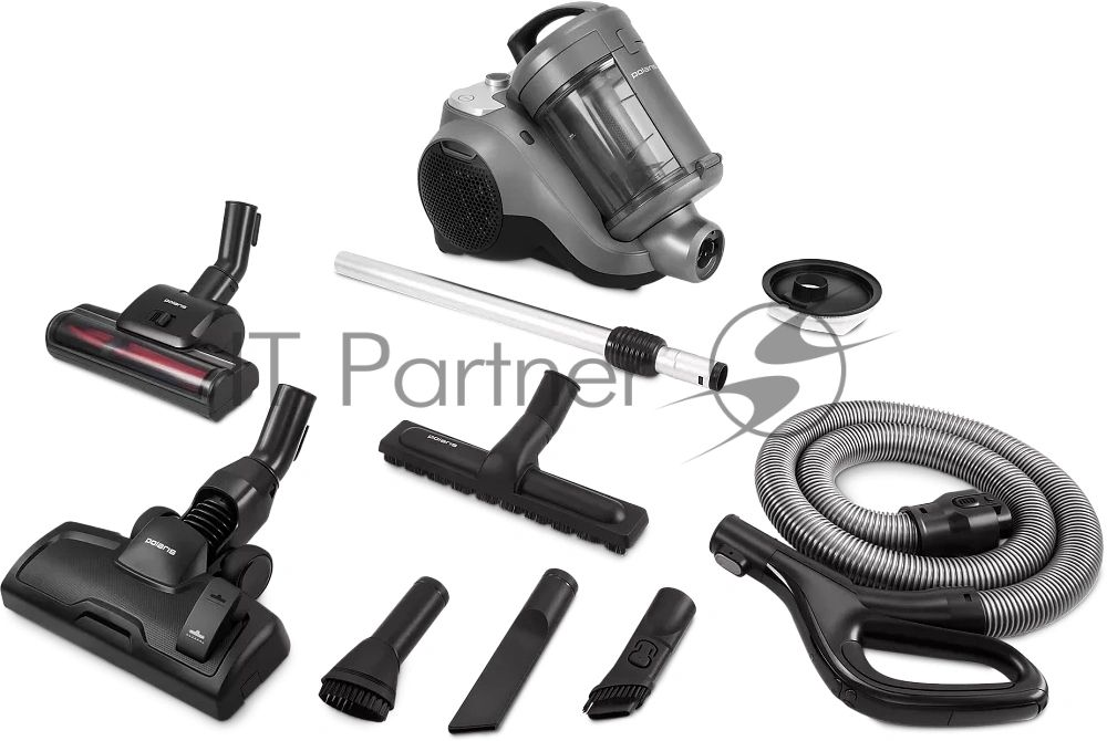 Пылесос Polaris PVC 3344 черный/серый, 650/2200 Вт, уборка сухая, пылесборник контейнер/мешок 2 л