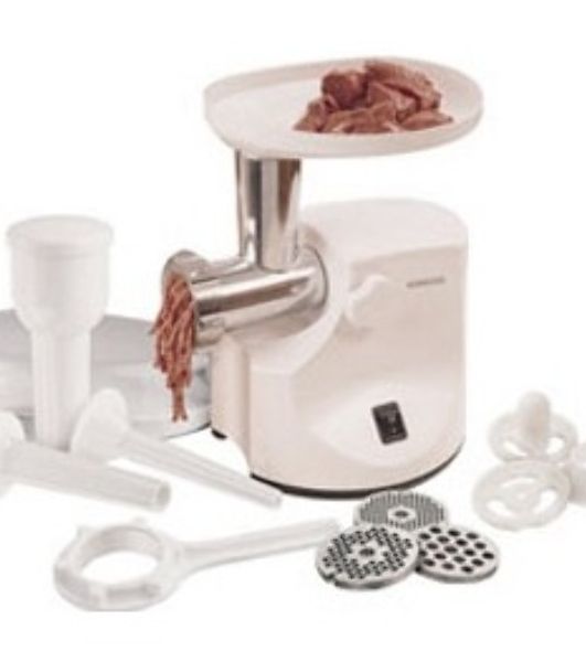 Мясорубка электрическая Kenwood MG450 белый, 1400 Вт, 1.5 кг/мин, реверс, защита от перегрузки, насадки - 5