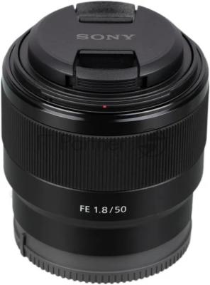 Объектив Sony SEL50F18F.SYX, 50 мм, f/1.8, фикс-объектив, компактный светосильный стандартный объектив с асферическим элементом, Sony E (FE), черный