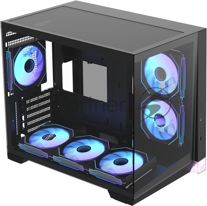 Корпус Formula Crystal Z4M черный без БП mATX 9x120mm 1xUSB3.0 audio bott PSU