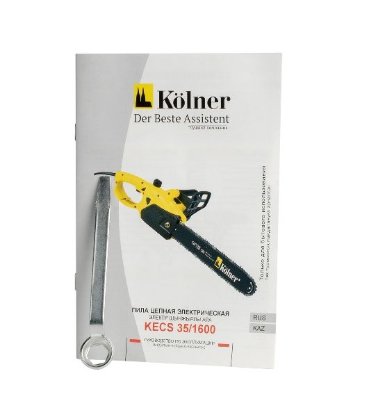 Пила цепная электрическая KOLNER KECS 35/1600 1600Вт, длина шины 14"/35 см, скорость цепи 12 м/с