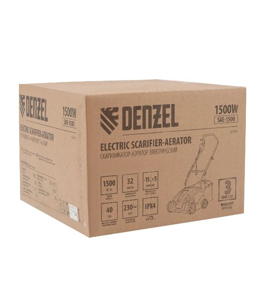 Скарификатор-аэратор электрический Denzel SAE-1500, 1500 Вт, -11/+5 см, 32 cм