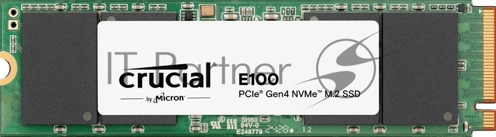 Накопитель SSD Crucial 2Tb E100 M.2 (PCIe 4x4, up to 5000/4000MBs, 3D NAND, NVMe, 100TbW, 22х80мм)