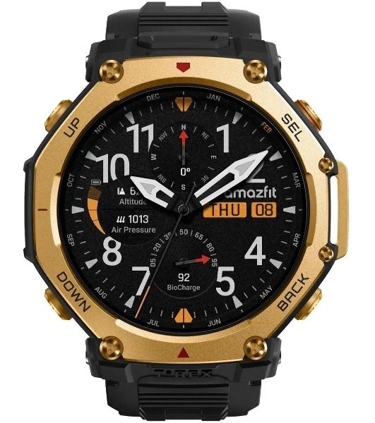 Умные часы Amazfit T-Rex 3 Pro A2549, 1.32" AMOLED, Wi-Fi, Bluetooth, 10ATM, золотистый / черный