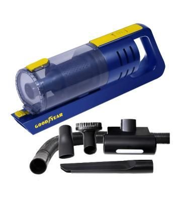 Пылесос автомобильный GOODYEAR GY-VC-02 синий/желтый, 80 Вт, уборка сухая, пылесборник контейнер 0.48 л
