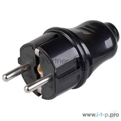 Розетка IEK ERP10-16-01-K02 РПп10-02-Ст разборная прямая с з/к 16А черная