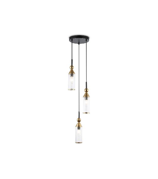 Светильник Ambrella light LH55252/3 BK/BS/CL черный/латунь/прозрачный E14*3 max 40W D230*1200