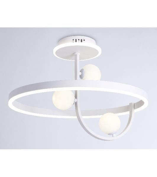 Потолочный светодиодный светильник Ambrella light FL66261/1+3 WH белый 56W 3000K-6400K+G9/3 D500*358 (ПДУ ИК)