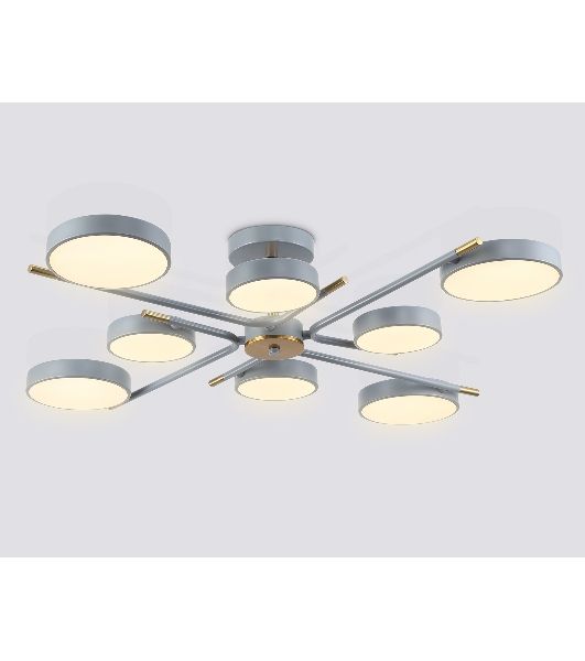 Люстра светодиодная на штанге Ambrella light FL516339/8 GR/CP серый/медь 120W 3000-6000K D850*170 (без ПДУ)